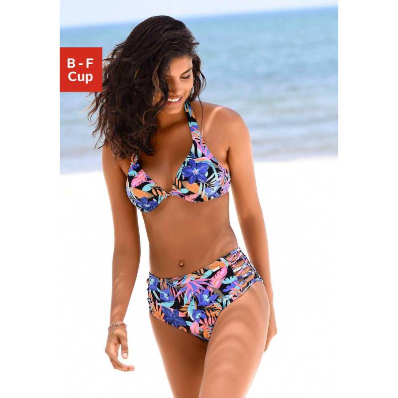 BENCH. Bügel-Bikini-Top Damen schwarz-bedruckt Gr.40 Cup C von BENCH.