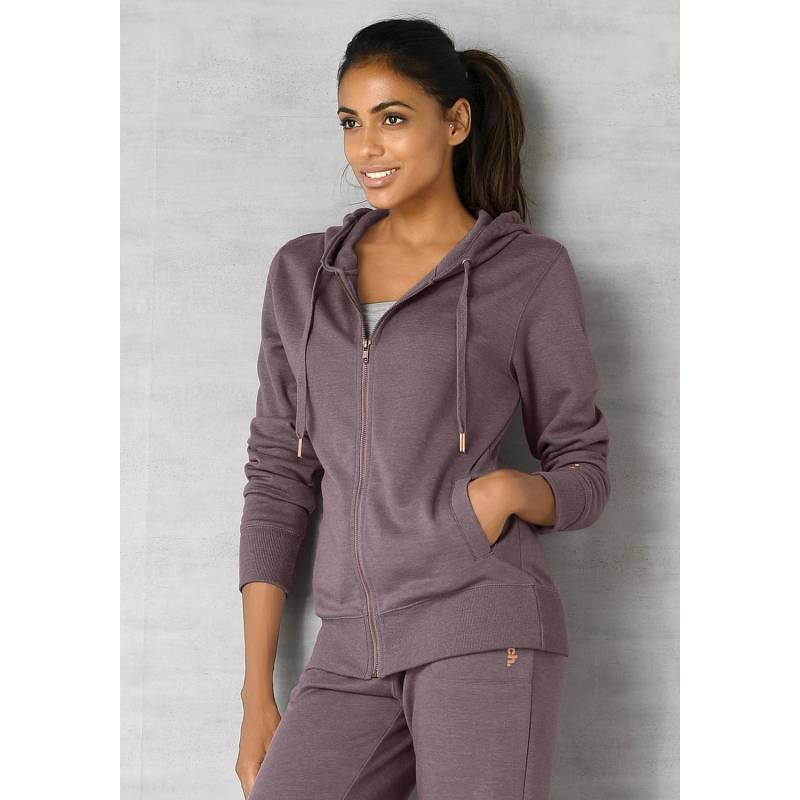 BENCH. LOUNGEWEAR Sweatjacke Damen mauve-meliert Gr.36/38 von BENCH. LOUNGEWEAR