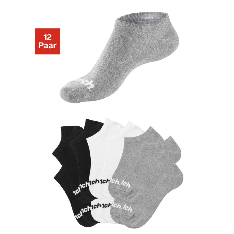 BENCH. Sportsocken Damen 4x schwarz, 4x weiß, 4x grau-meliert Gr.35-38 von BENCH.