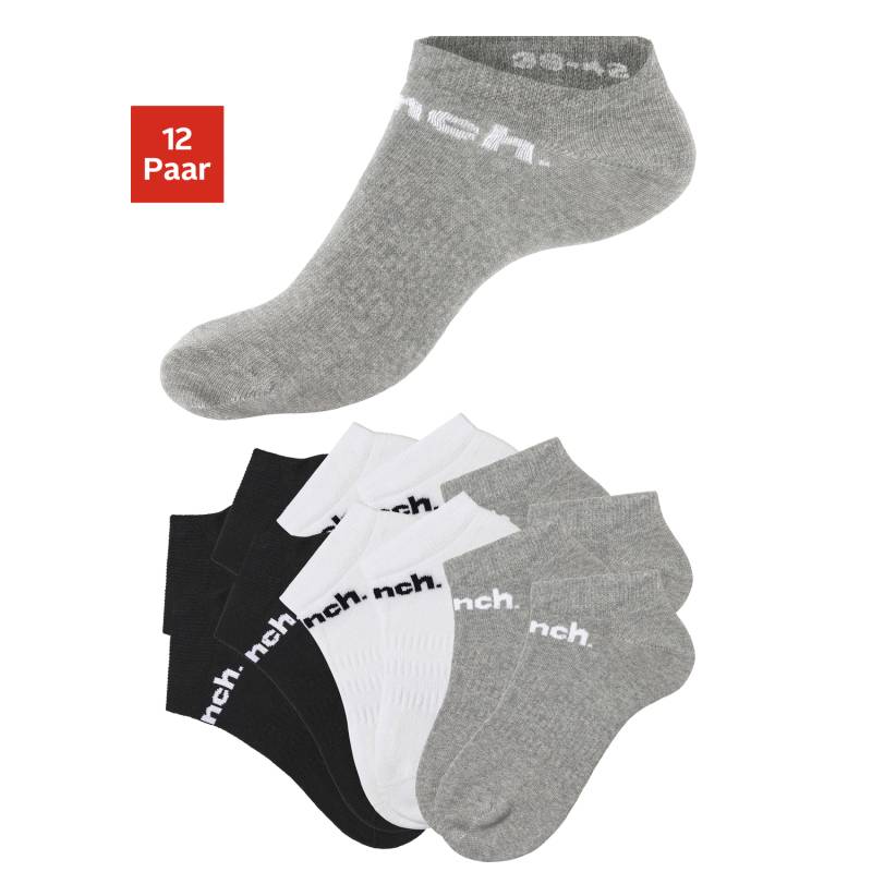 BENCH. Sportsocken Damen 4x schwarz, 4x weiß, 4x grau-meliert Gr.35-38 von BENCH.