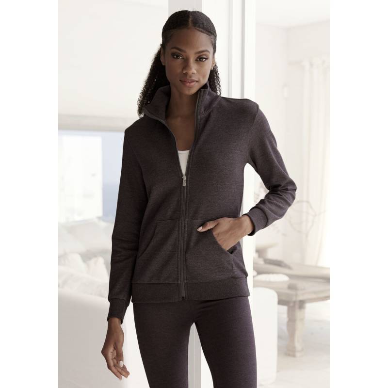BENCH. LOUNGEWEAR Sweatjacke Damen anthrazit meliert Gr.44/46 von BENCH. LOUNGEWEAR