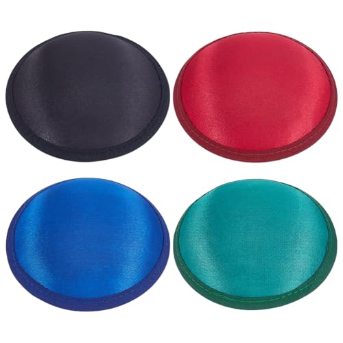 BENECREAT 4 Stück 4 Farben Vintage Rund Fascinator Hutbasis, 13cm Satin Hutwarenbasis Basis Aus Polyester Sinamay Zum Basteln von Hochzeitshüten 2.5cm Dick von BENECREAT