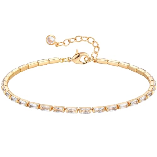 BENEIGE armband damen gold vergoldet 14k gold schöne satellitenkugel ovale perlen u-kette geschichtet gliederarmbänder handgemacht stein zirkon, Stein, Oxyde de Zirconium von BENEIGE