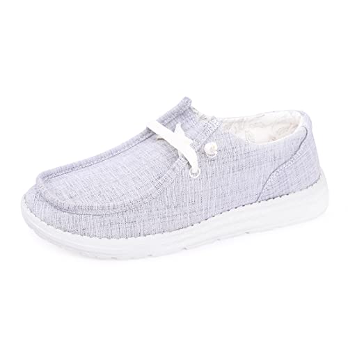 BENEKER Damen-Slipper zum Hineinschlüpfen, niedrige Sneaker, lässige Bootsschuhe, bequeme Wanderschuhe, atmungsaktive Canvas-Schuhe, Hellgrau, 38.5 EU BENEKER Damen-Slipper zum Hineinschlüpfen, niedrige Sneaker, lässige Bootsschuhe, bequeme Wanderschuhe, atmungsaktive Canvas-Schuhe, Hellgrau, 38.5 EU von BENEKER