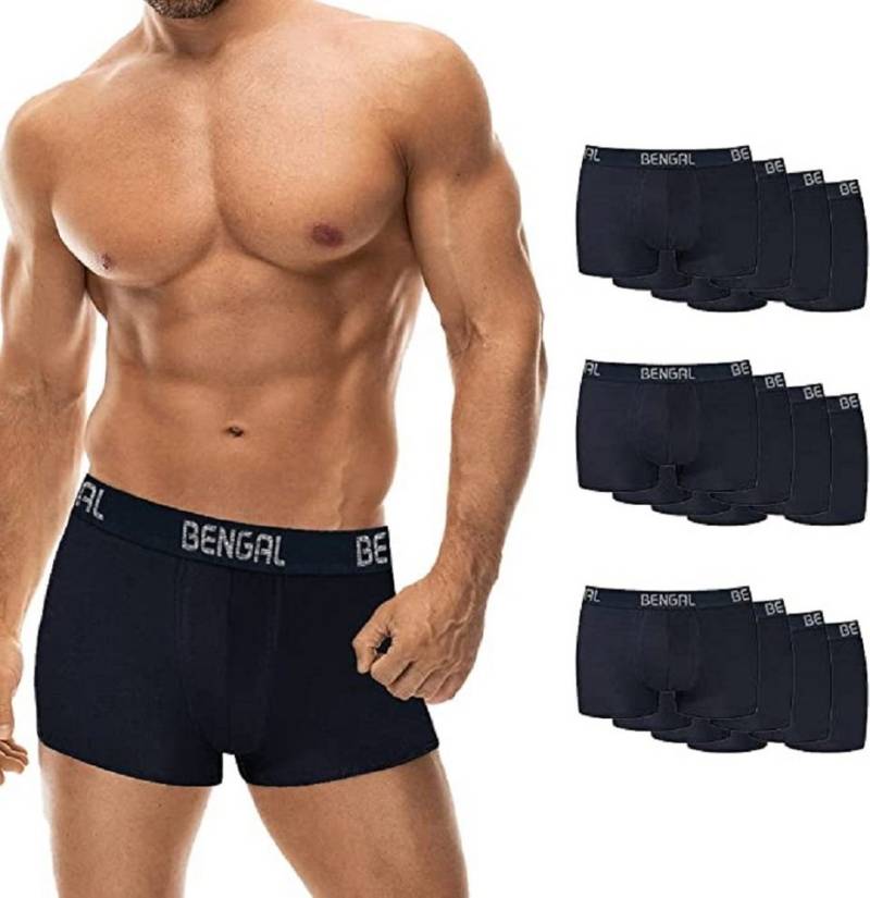 BENGAL Boxershorts BENGAL Retro Boxershorts aus Baumwolle - 12er Pack (12er Pack) doppelt genäht von BENGAL