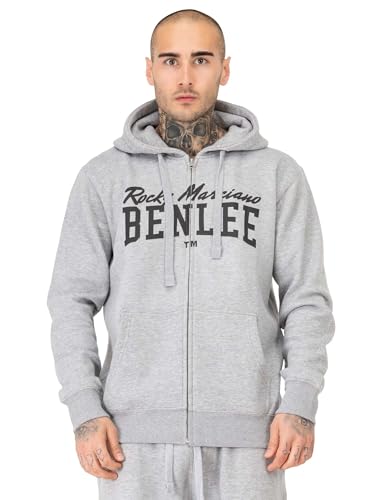 BENLEE Herren Kapuzensweatjacke mit Reißverschluss Normale Passform VITALINO XXL, Marl Grey/Black von BENLEE
