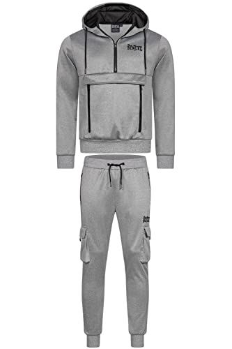 BENLEE Herren Trainingsanzug mit Kapuze schmale Passform MOORPARK Marl Grey/Black M von BENLEE Rocky Marciano