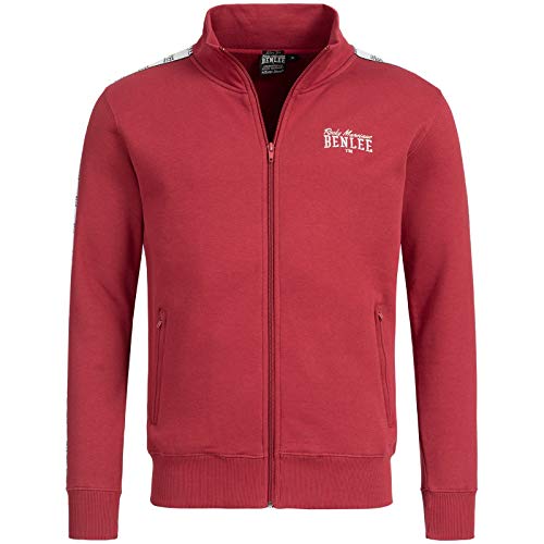 BENLEE Herren Sweatjacke mit Reißverschluss schmale Passform CUNINGHAM Dark Red L von BENLEE Rocky Marciano