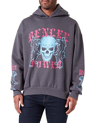 BENLEE Herren Kapuzensweatshirt Oversize Pantera HD Anthracite/Magenta/Sky Blue L von BENLEE Rocky Marciano