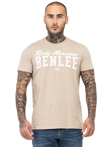 BENLEE Herren T-Shirt Normale Passform Logo XXL, Sand/White von BENLEE