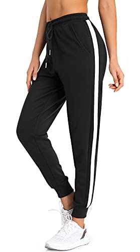 BENNIES Jogginghose Damen Lang Sporthose Frauen Damenhose mit Gummizug Warme Freizeithose Relaxhose Trainingshose Sportbekleidung Yoga Hose Sweatpants für Sport Freizeit Schwarz 2XL von BENNIES