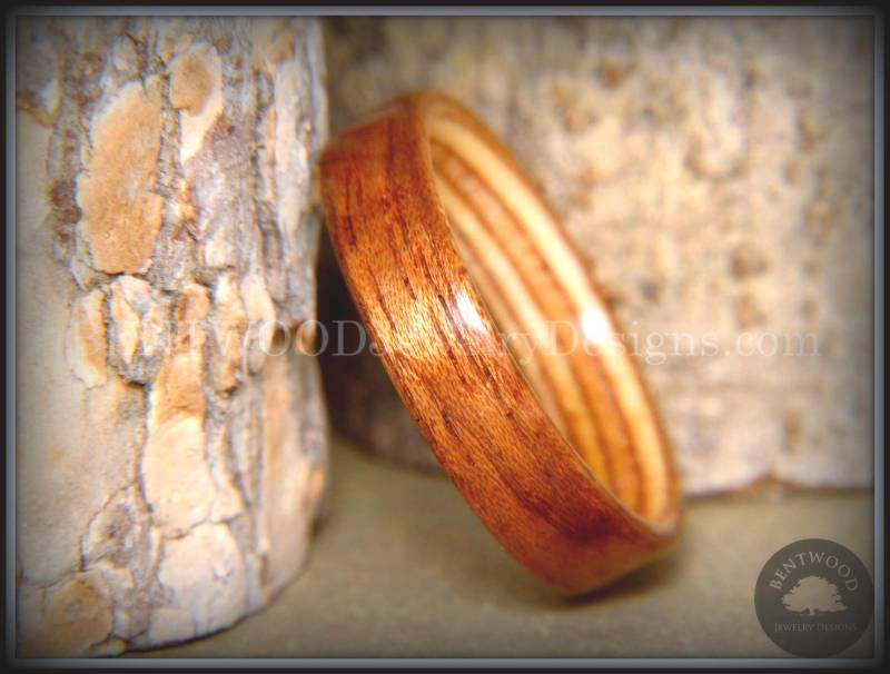 Bentwood Ring - Etimoe Und Birke Boot Deck Ply Liner Handgefertigt Langlebig Einzigartig von BENTWOODJewelry