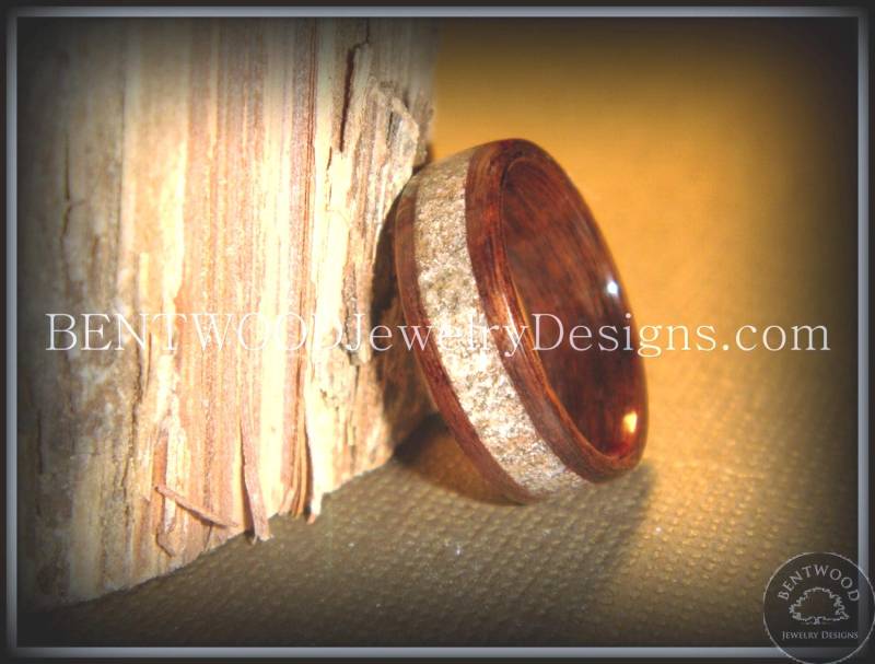 Bugholzring Aus Palisander Mit Strandsand von BENTWOODJewelry