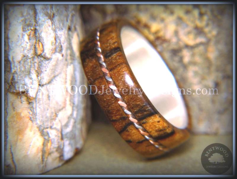 stammahorn-Bugholzring Silberkern Mit Kupferdraht von BENTWOODJewelry