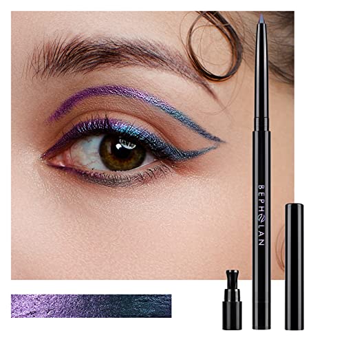 BEPHOLAN Metallischer Eyeliner, blau-violett, wechselnde Farben, Glitzer, wasserfester Eyeliner, 24 Stunden langanhaltender Stift, Lila-Blau (Nordlicht) von BEPHOLAN