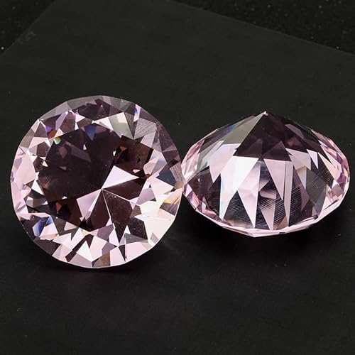 BEPHON 10 Farben Crystal Diamond Shaped Briefbeschwerer Dekoratives Glas Riesiger Edelstein Hochzeit Weihnachtsschmuck Geschenke, rot, 40 mm (Color : Pink_30mm) von BEPHON