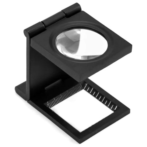 BEPSYOM 1 Pcs Gewindezähler, Faltlupe mit Skala, für Textilien, Schmuck, optische Münzen, Briefmarken von BEPSYOM