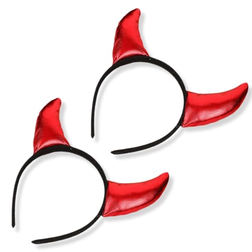 BEPSYOM 2 Pcs Teufelshörner Haarreif Vampir Teufelsohren Devil Ears für Kostüm Party Kopfschmuck für Damen, Herren & Kinder Haarschmuck zu Halloween, Fasching & Karneval von BEPSYOM