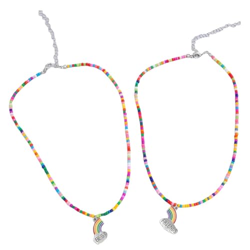 BEPSYOM 2 farbige rote Halsketten, Freundschaftshalsketten, Überraschungsgeschenke für den Alltag oder andere besondere Tage! von BEPSYOM