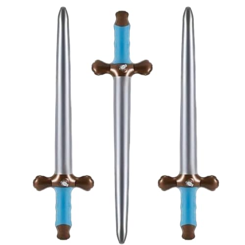 BEPSYOM 3 Pcs Aufblasbare Schwerter, Aufblasbare Piratenschwerter, Aufblasbare Spielzeugschwerter Aufblasbares Samuraischwert Schwert, für Schwimmbadparty Geburtstag Cosplay Halloween 60 cm von BEPSYOM