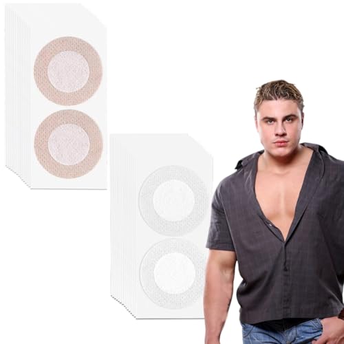BEPSYOM 30 Stück Herren Nippel Cover, Männer Nippelpads, Brustwarzen Abdeckungen für Läufer, Marathonläufer, Fotografieren im Urlaub, Teilnahme an Dinnerpartys (Weiß Transparent) von BEPSYOM