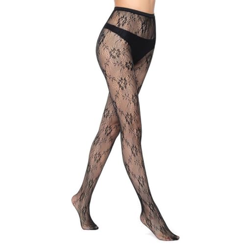 BEPSYOM Strumpfhosen Damen, Fischnetz Strumpfhosen, Mesh Strumpfhosen, Netzstrumpfhosen, Hohe Strümpfe, High Waisted Night Club Strumpfhosen, Party Strumpfhosen, Gemusterte Fischnetz Strumpfhosen von BEPSYOM