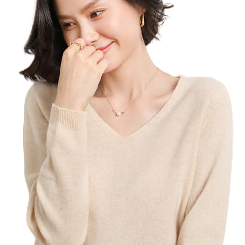 BEQUAH Wollpullover Frühling und Herbst Kaschmir Pullover Damen Pullover V-Ausschnitt Damen Pullover Strickoberteil Damen Langarm Kaschmir Pullover Beige,Xl BEQUAH Wollpullover Frühling und Herbst Kaschmir Pullover Damen Pullover V-Ausschnitt Damen Pullover Strickoberteil Damen Langarm Kaschmir Pullover Beige,Xl von BEQUAH