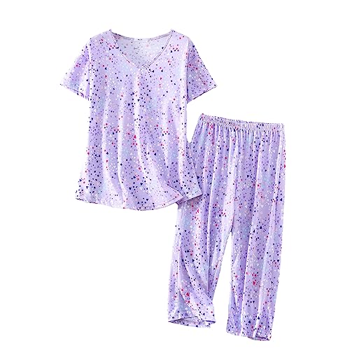 BERDITH Damen Pyjama Set Sommer Schlafanzug Kurz Nachtwäsche Sleepwear Hausanzug Loungewear für Frauen von BERDITH