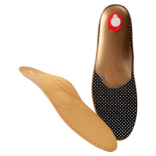 BERGAL EXCLUSIV Premium Leder-Fußbett mit Aktivkohle orthopädische Schuheinlagen, pflanzlich gegerbtes Leder mit Pelotte, Mittelfußstütze und Fersenkissen, gegen Schweißfüße, Gr. 40 Herren von BERGAL