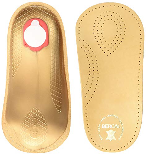 BERGAL Herren Perfect Plus 3/4 Leder Einlegesohlen Ultraleicht Orthotic, (braun (tan)), 46 EU von BERGAL