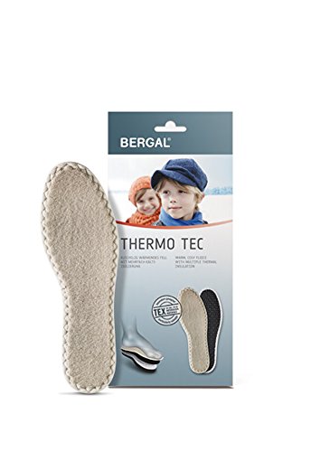 BERGAL Thermo Tec Wintersohle mit mehrfacher Kälteisolierung für Erwachsene und Kinder (Gr. 22-48) + Rema Einlagenbeutel (24, Beige) von BERGAL