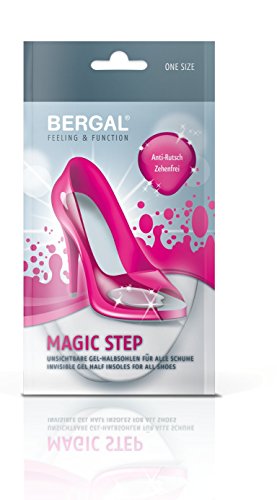 BERGAL Women's Invisible Cushioned Insoles for Damen Magic Step/Unsichtbare gepolsterte Einlegesohlen für High Heels, Transparent, Medium von BERGAL