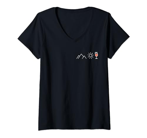 Damen Mountain Sun Spritz X Mountaineering Hiker Aperolic Fun T-Shirt mit V-Ausschnitt Damen Mountain Sun Spritz X Mountaineering Hiker Aperolic Fun T-Shirt mit V-Ausschnitt von BERGE SONNE SPRITZ X The Aperollin Vacation Club