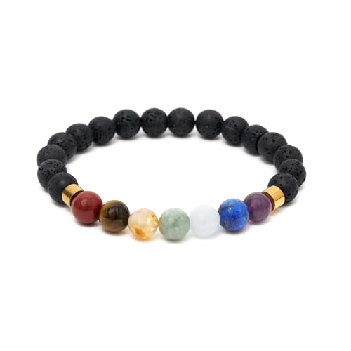 BERGERLIN 7 Chakra Armband - Echtes 7 Chakren Armband mit 2 Spacern - Größe M-L BERGERLIN 7 Chakra Armband - Echtes 7 Chakren Armband mit 2 Spacern - Größe M-L von BERGERLIN
