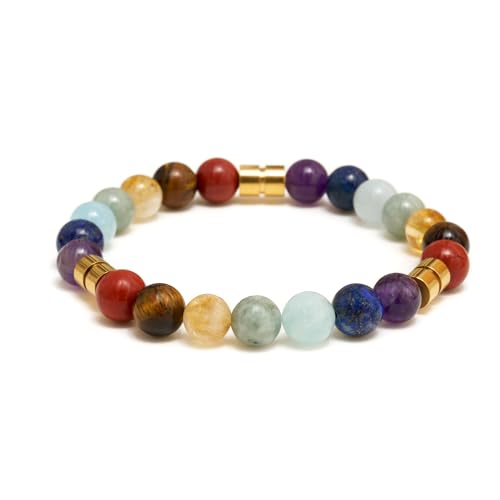 BERGERLIN 7 Chakra Armband - Echtes 7 Chakren Armband mit 3 Spacern - Größe XS-S BERGERLIN 7 Chakra Armband - Echtes 7 Chakren Armband mit 3 Spacern - Größe XS-S von BERGERLIN