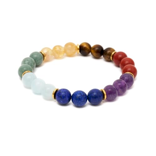 BERGERLIN 7 Chakra Armband - Echtes 7 Chakren Armband mit 7 Spacern - Größe M-L BERGERLIN 7 Chakra Armband - Echtes 7 Chakren Armband mit 7 Spacern - Größe M-L von BERGERLIN