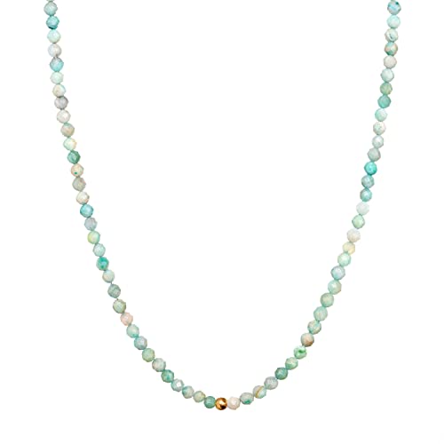 BERGERLIN Amazonit Halskette türkis - türkise Kette - Gold - XS-S von BERGERLIN