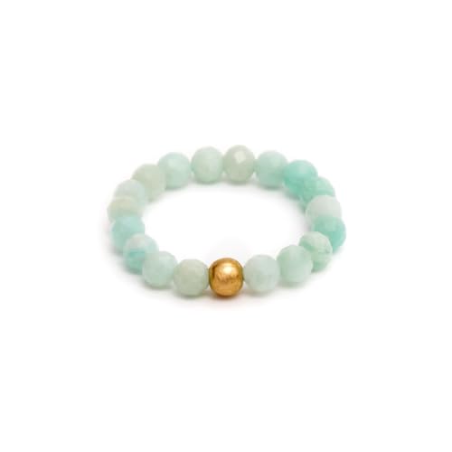 BERGERLIN Echter Amazonit Ring mit Goldperle - facettierte Perlen - Größe L BERGERLIN Echter Amazonit Ring mit Goldperle - facettierte Perlen - Größe L von BERGERLIN