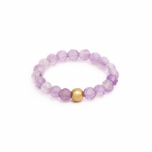 BERGERLIN Echter Amethyst Ring mit Goldperle - facettierte Perlen - Größe M BERGERLIN Echter Amethyst Ring mit Goldperle - facettierte Perlen - Größe M von BERGERLIN