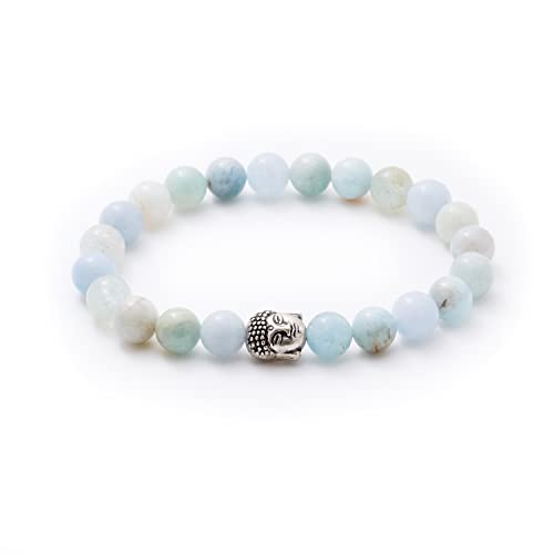 BERGERLIN Aquamarin Armband echt mit Naturstein Perlen - Buddha Armband BERGERLIN Aquamarin Armband echt mit Naturstein Perlen - Buddha Armband von BERGERLIN