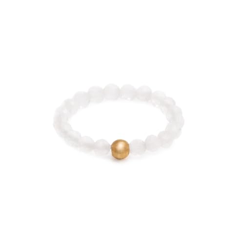 BERGERLIN Echter Bergkristall Ring mit Goldperle - facettierte Perlen - Größe L BERGERLIN Echter Bergkristall Ring mit Goldperle - facettierte Perlen - Größe L von BERGERLIN