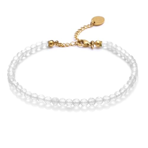 Bergkristall Fußkette - facettiertes Bergkristall Fußkettchen - Gold - M-L von BERGERLIN