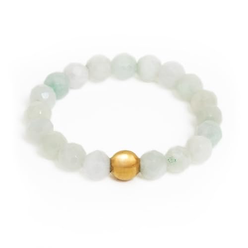 Echter Jade Ring mit Goldperle - facettierte Perlen - Größe S von BERGERLIN