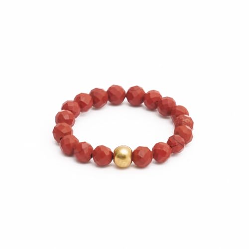 BERGERLIN Echter Jaspis Ring mit Goldperle - facettierte Perlen - Größe L BERGERLIN Echter Jaspis Ring mit Goldperle - facettierte Perlen - Größe L von BERGERLIN