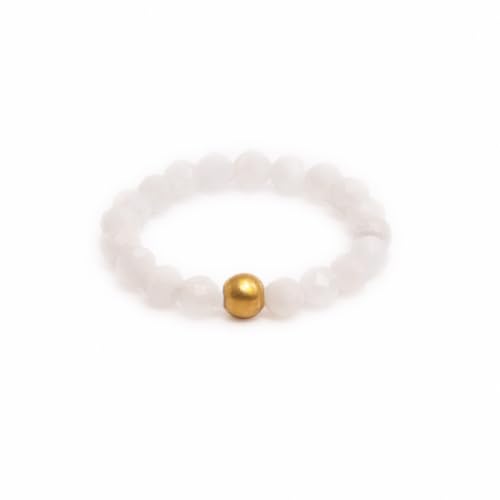 BERGERLIN Echter Mondstein Ring mit Goldperle - facettierte Perlen - Größe S BERGERLIN Echter Mondstein Ring mit Goldperle - facettierte Perlen - Größe S von BERGERLIN