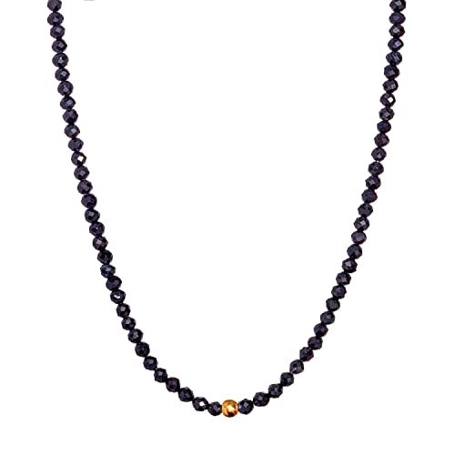 BERGERLIN Onyx Halskette schwarz - schwarze Kette - Gold - XS-S von BERGERLIN