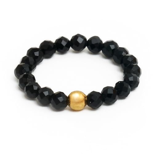 BERGERLIN Echter Onyx Ring mit Goldperle - facettierte Perlen - Größe M BERGERLIN Echter Onyx Ring mit Goldperle - facettierte Perlen - Größe M von BERGERLIN