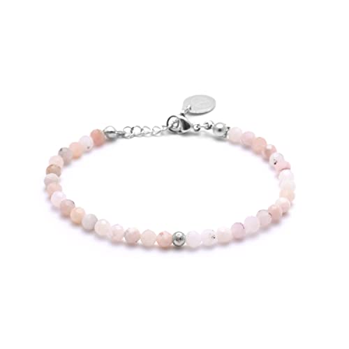 Opal Armband pink mit 925 Sterling Silberperle – facettiertes, pinkes Armband mit Verschluss – Größe M-L von BERGERLIN