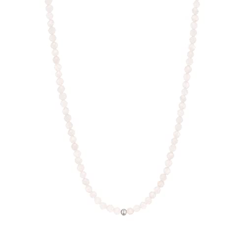 BERGERLIN Rosenquarz Halskette - rosa Kette - Silber - XS-S von BERGERLIN