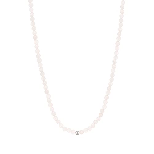 BERGERLIN Rosenquarz Halskette - rosa Kette - Silber - M-L von BERGERLIN